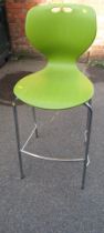 A green chrome high lab chair.