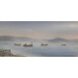 Guy Todd. Night Anchorage, Loch Craignish, 20cm x 43cm.