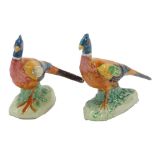 Two Beswick pheasants, each with green sticker, 7cm high. (2)