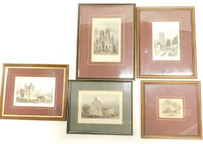 A quantity of topographical prints, to include Crowland Abbey Lincolnshire, Newport Arch Lincoln, Li
