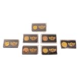 The London Mint Office Magnificent Seven coin set, comprising a 2016 half gold sovereign, the Austra