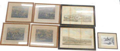 After Henry Alken. Epsom Races, 19thC lithographs, a pair, a set of four further prints after Alken