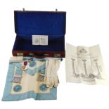 A collection of Masonic regalia, etc., with Grand Master certificate for the a Lodge in Huntingdon,