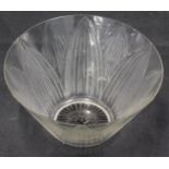 A Lalique glass bowl, modelled in the form of a sunflower head, with black base, engraved mark R Lal