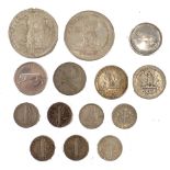 A group of silver coins, comprising Canadian dollars, dimes, etc., 93.9g.