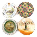 Four Royal Doulton cabinet plates, comprising The Dickens ware Bill Sykes, Battle of Trafalgar, and