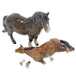 Two Beswick animals, comprising a Beswick Shetland horse, and a Beswick foal. (2, AF)