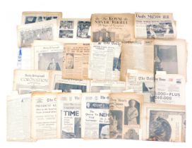 A collection of fifty two newspapers of historic interest, mainly dating from the Second World War p