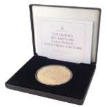 A Jubilee Mint Queen's 88th Birthday gold plated silver proof 5oz collectors coin boxed with certifi