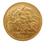 A George V half gold sovereign, dated 1912.