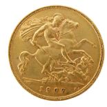 A George VII half gold sovereign, dated 1907.