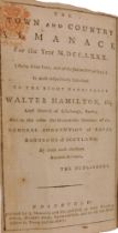 A 1780 Almanac, with folding map of Scotland, printed in Edinburgh by J Mennons and Co for Walter Ha