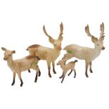 Four Beswick deer, comprising a matt glazed stag, a deer, fawn and foal. (4)