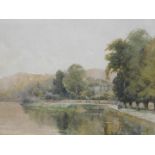 A. Knight, Lake Scene, watercolour, 25cm x 37cm.
