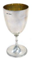 A George VI silver pedestal cup, Sheffield 1922, 4oz, 14cm high.