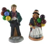 Two Royal Doulton porcelain figurines, Balloon Boy and Balloon Girl.