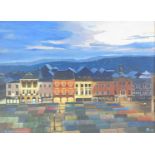 C.A. Twilight in Chesterfield, oil on board, initialled and dated 1988, 30cm x 40cm.