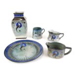A collection of Royal Doulton Titanian wares, to include vase and other pieces decorated with an exo