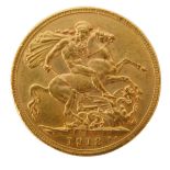 A George V full gold sovereign, dated 1913.