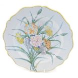 A 19thC Porquier Beau Faience botanical plate, 25.5cm diameter.