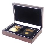 A London Mint Office 2017 Newton gold coin set, comprising a five guinea fine works and a quarter gu