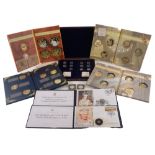 Jubilee Mint and other coin packs, comprising The Life of John Paul II, Diana Her Life in Jewels, Jo