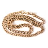 A 9ct gold curb link watch chain, with lobster clip, 49cm long, 36.7g all in.