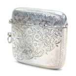 An Edward VII Walker and Hall silver Vesta case, with floral engraved decoration, Sheffield 1907, 1.