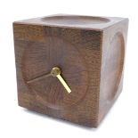 A Danish Lysgaard cube mantel timepiece, with quartz movement, 13cm wide.