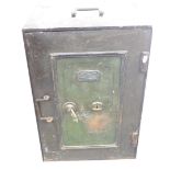 A Fredric Whitfield of Birmingham safe, with original black and green paint, handle to top and door,