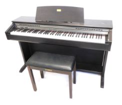 A Casio Celviano AP-45 electric piano or organ, 139cm wide, and a stool.