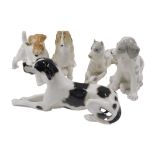 A collection of USSR Russian porcelain dogs, to include Bortzoi, Great Dane, Terrier, etc. (5)