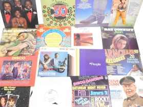 A large quantity of records, mainly easy listening compilations, etc., and an RAF wall plaque.