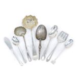 A quantity of silver, to include two sifter spoons, a Celtic design spoon, etc., 6.18oz.