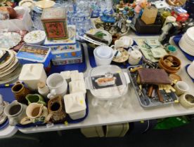 Kitchenalia, comprising storage jars, soup bowls, apple salt and pepper pots, biscuit barrels, casse