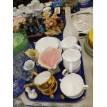 Wedgwood Jasper Conran part tea wares, vases, Bristow shell vase, etc. (1 tray)