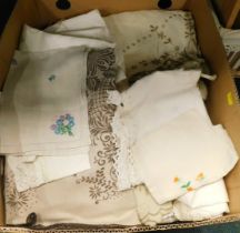 A group of table clothes, napkins, etc. (1 box)