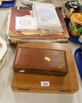 A cased games set, various playing cards, books, newspapers, small amount of records, etc. (a quanti