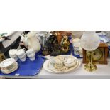Household wares, including Colclough Braganza pattern service, hot water jug, cups and saucers, iron