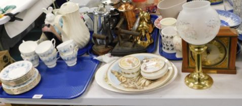 Household wares, including Colclough Braganza pattern service, hot water jug, cups and saucers, iron