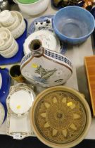 Studio pottery, comprising vase, Hornsea bird beaker cup, JG Meakin Meadow Lane side plate, a John B