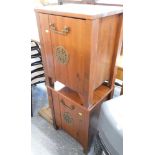 Two Chinese hardwood bedside cabinets.