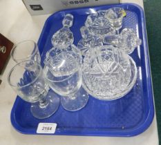 Various cut glass bowls, ashtrays, glasses, etc.