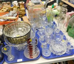 Decorative glassware, comprising cake plates, goblets, etc. (3 trays)