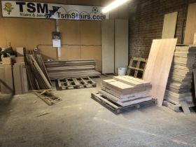 The residual timber and offcuts in the room. Note: VAT is payable on the hammer price of this lot at