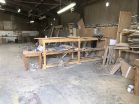 The entire contents of room, being timber, offcuts, workbenches, bins, etc. The buyer will be requi