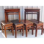 Six Chinese hardwood stools.