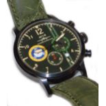 An AvI-8 Hawker Hurricane gentleman's chronograph wristwatch, circular black dial bearing Arabic num