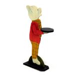 A Rupert the Bear painted wooden dumbwaiter, raised on a canted rectangular base, 86cm high.