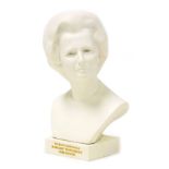 A Wedgwood bust of Margaret Thatcher in Carraraware from an original sculpture by Oscar Nemon, numbe